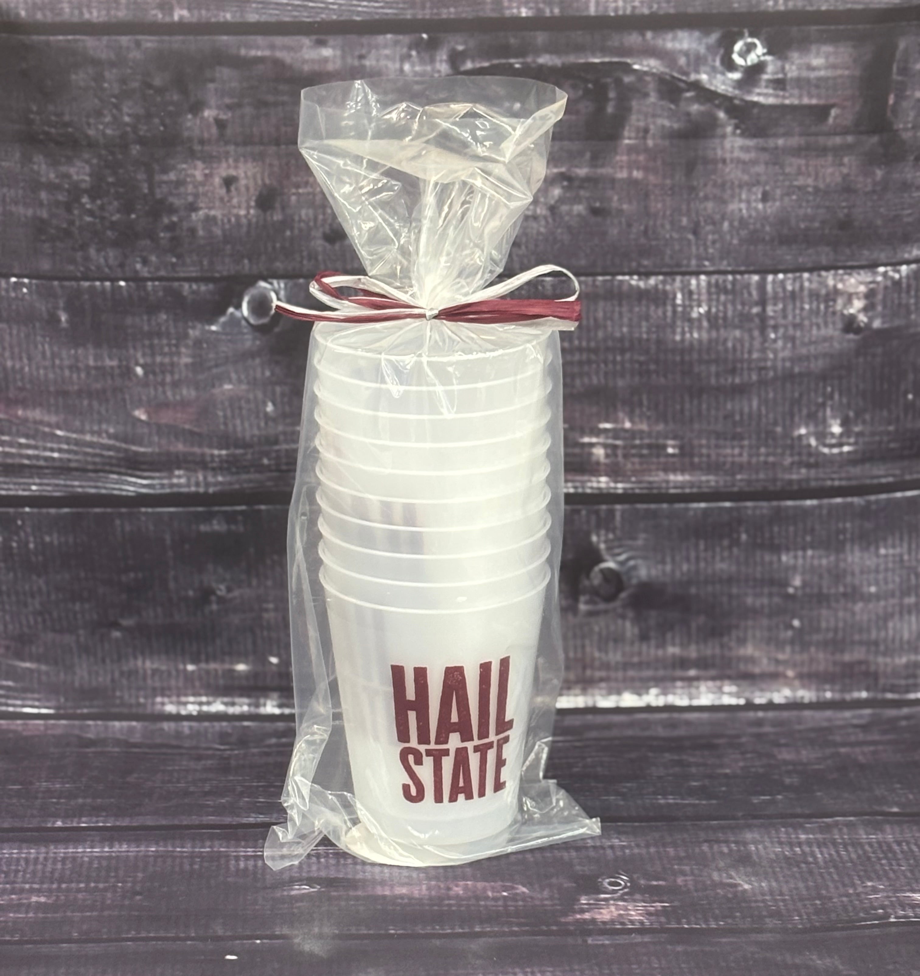 Maddesign Tailgate Cups Plastic 10Pk Hail State Rough