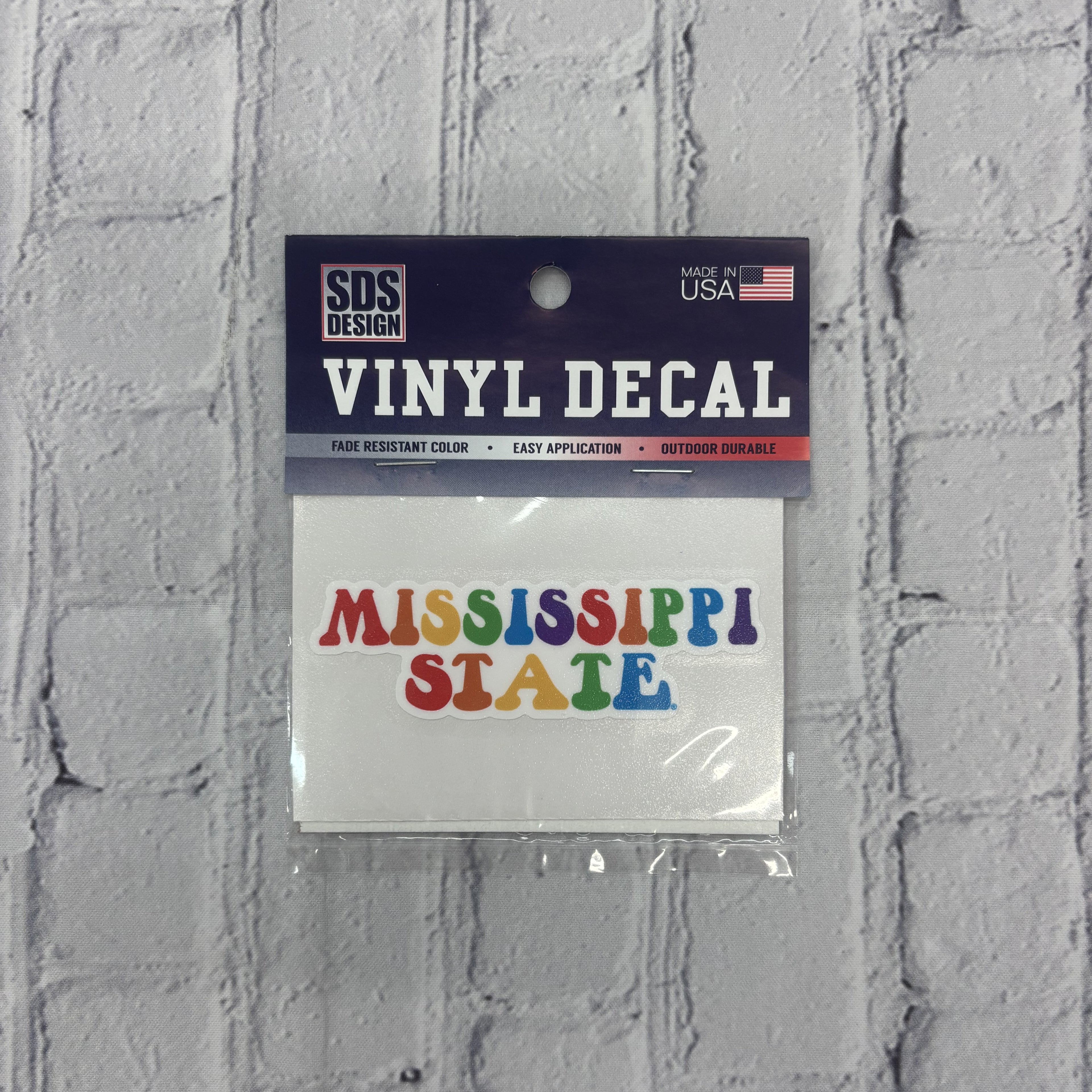 Sds Design Associates Auto Decal 3.5" Mississippi State Stkd Vinylon