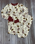 Toddler Pajama 2 Piece Long Sleeve Maroon Bamboo Touchdown