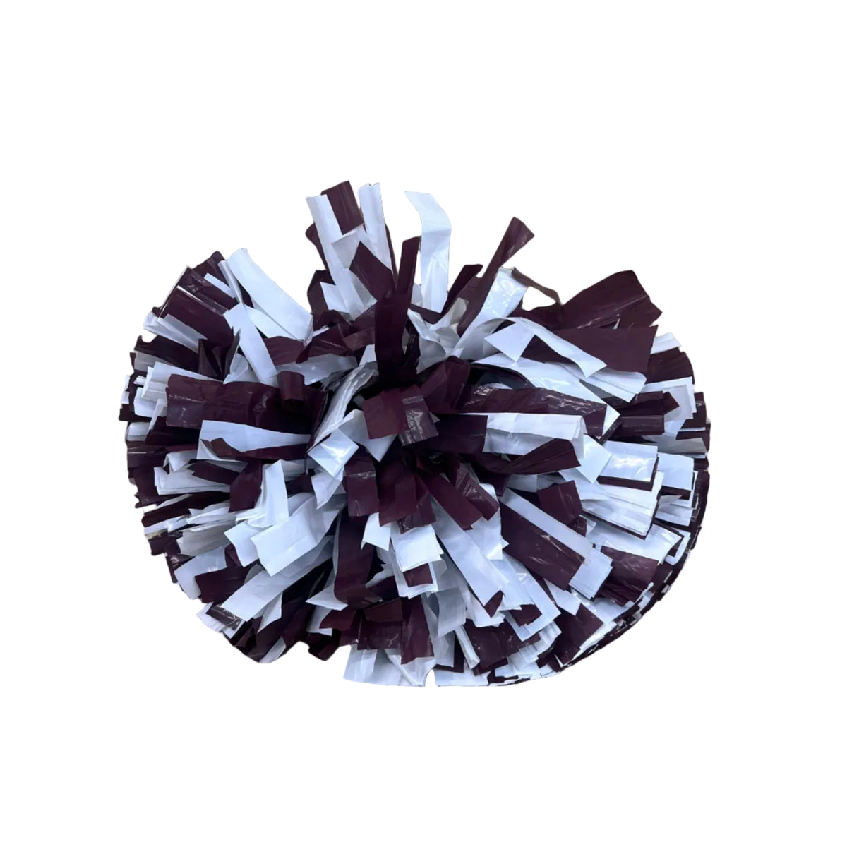 Pepco Poms Sports Pom Cheer Kap Handle 6" with Elastic Band Maroon & White