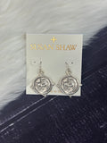 Earrings Dangle Round Standing Bulldog
