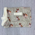 Fleece Blanket Hooded with Pockets Bulldogs all over