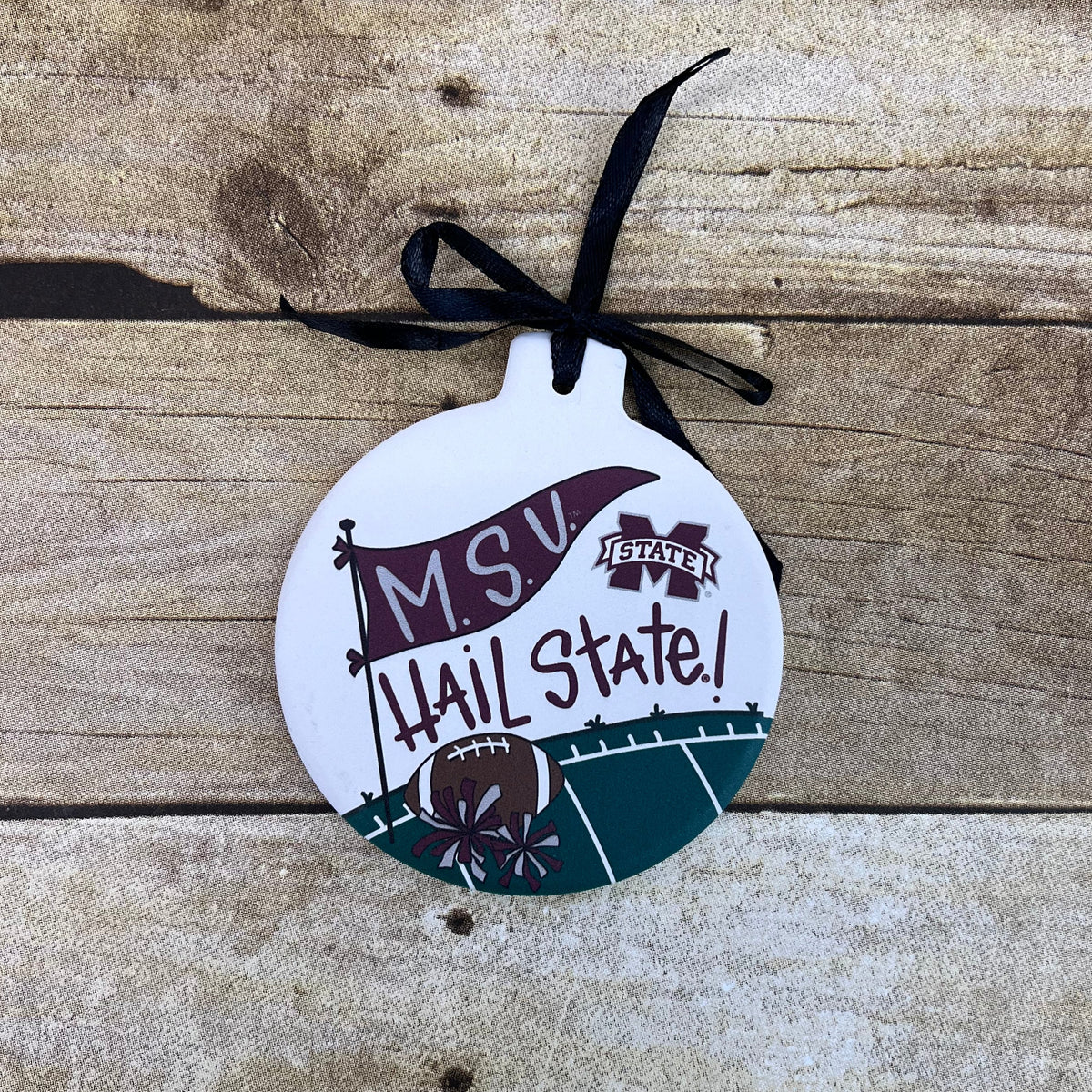 Magnolia Lane Christmas Ornament Pennant MSU Hail State M-State Football
