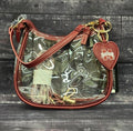 Clear Zip Purse Charm Key Ring W M-State Clara