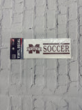 Auto Decal Vinyl M-State Miss. State University Soccer 6"x2"