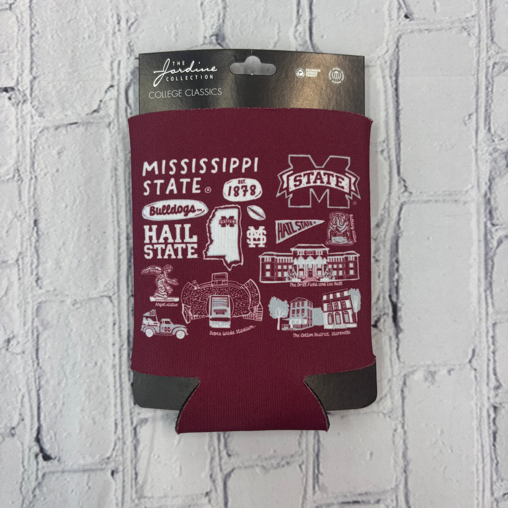 Jardine Assoc Coozie Can Impressions M-State Hail State Buildings Various Logos