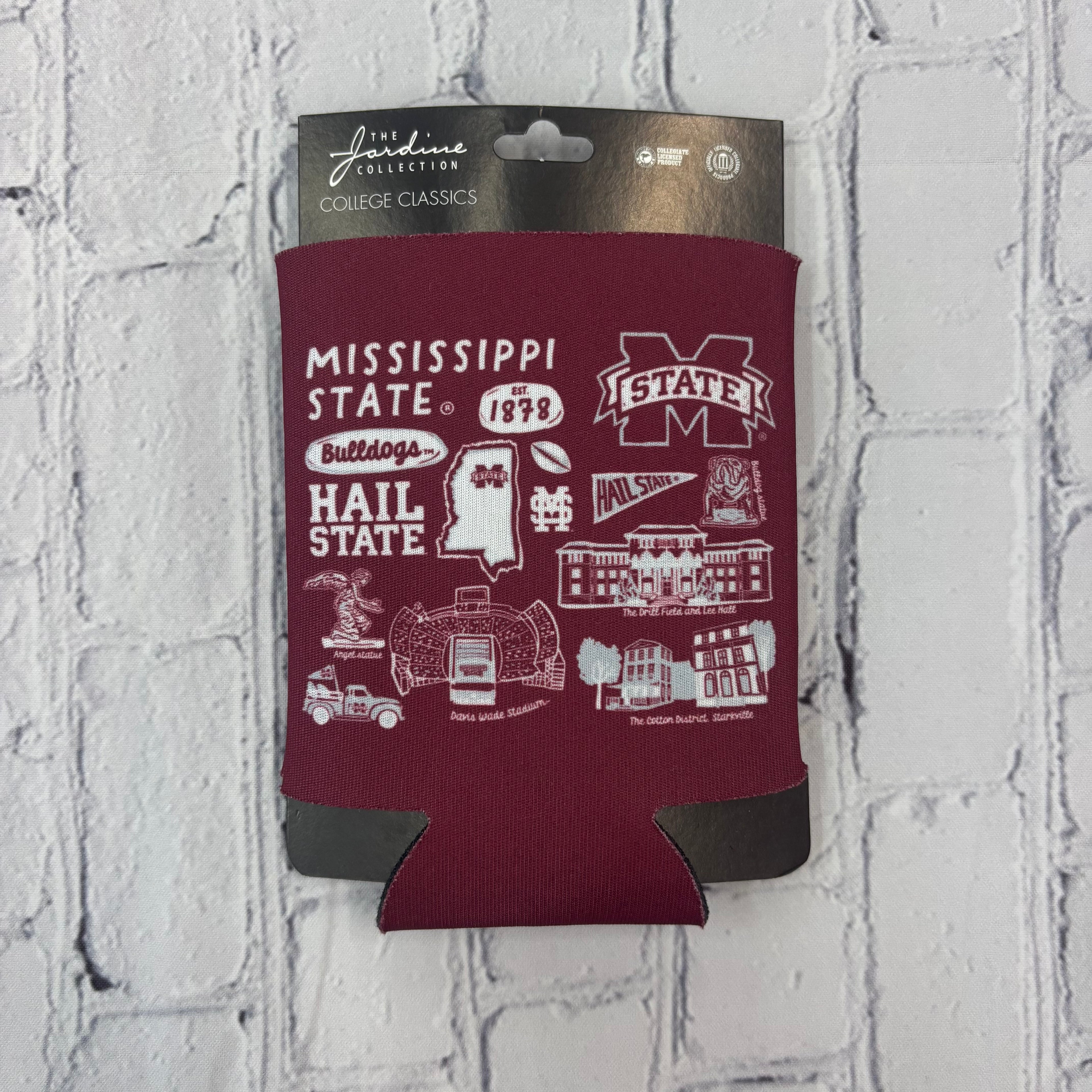 Jardine Assoc Coozie Can Impressions M-State Hail State Buildings Various Logos