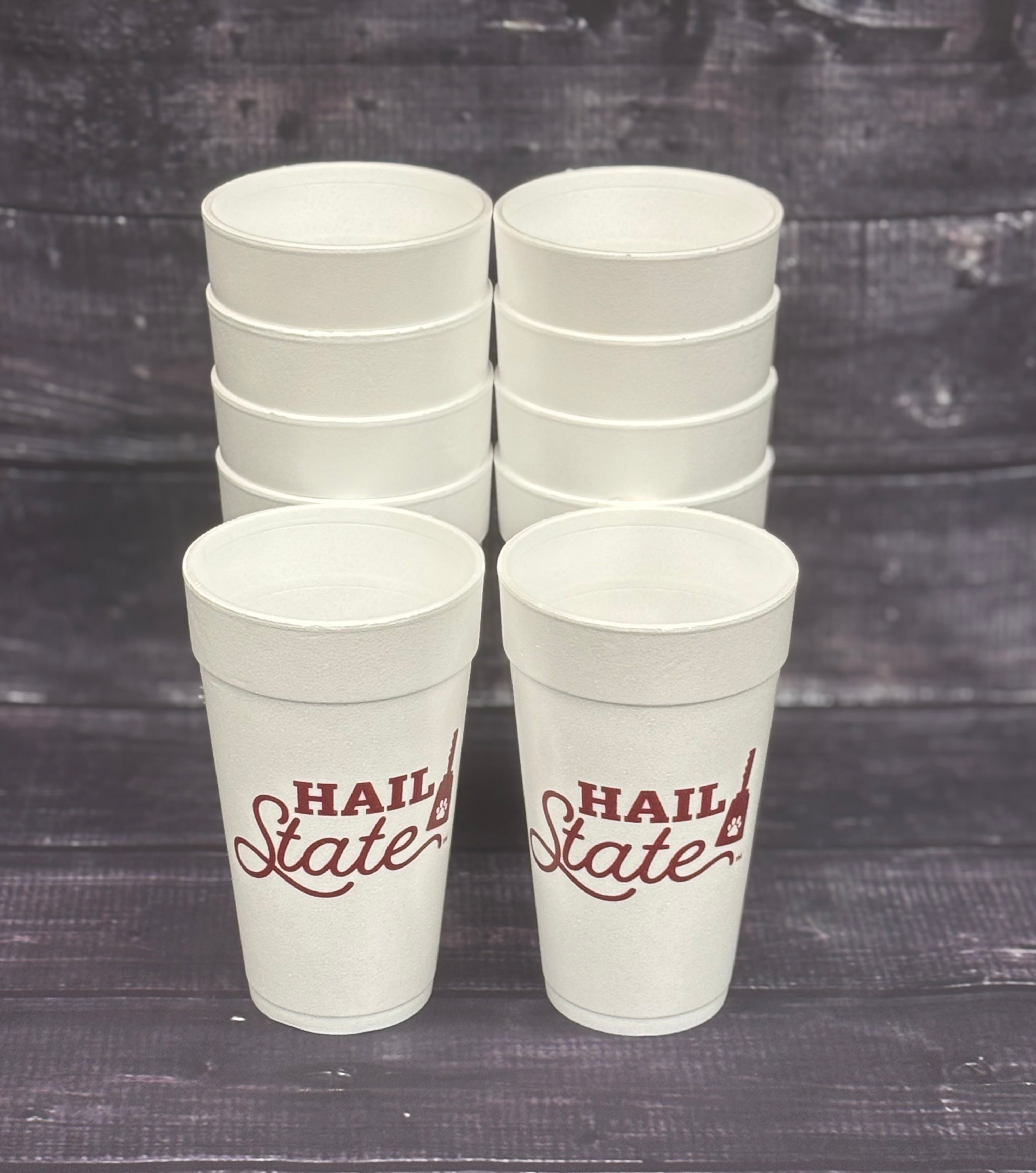 Tailgate Cups Styrofoam (10 Pack) Hail State