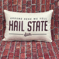 The Little Birdie/Varsity Pro, Inc. Home Pillow  Around Here We Yell Hail State State W Tail