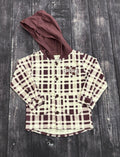 Toddler T-Shirt Long Sleeve Hooded Plaid