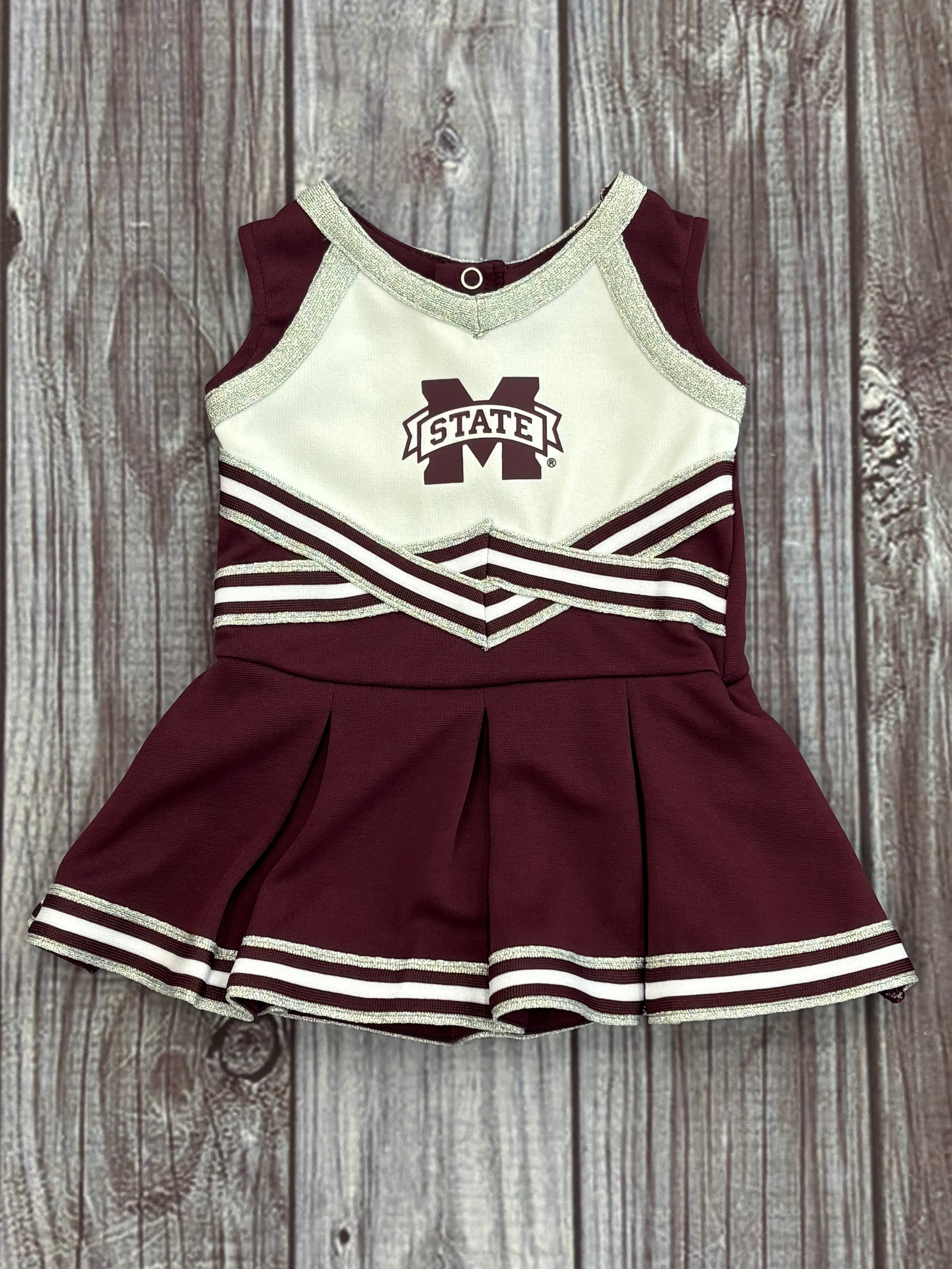 Baby Girls 2 Piece Cheer Suit Silver Glitter Trim M-State