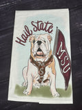 Tea Towel Hail State Real Sittng Bulldog Flag