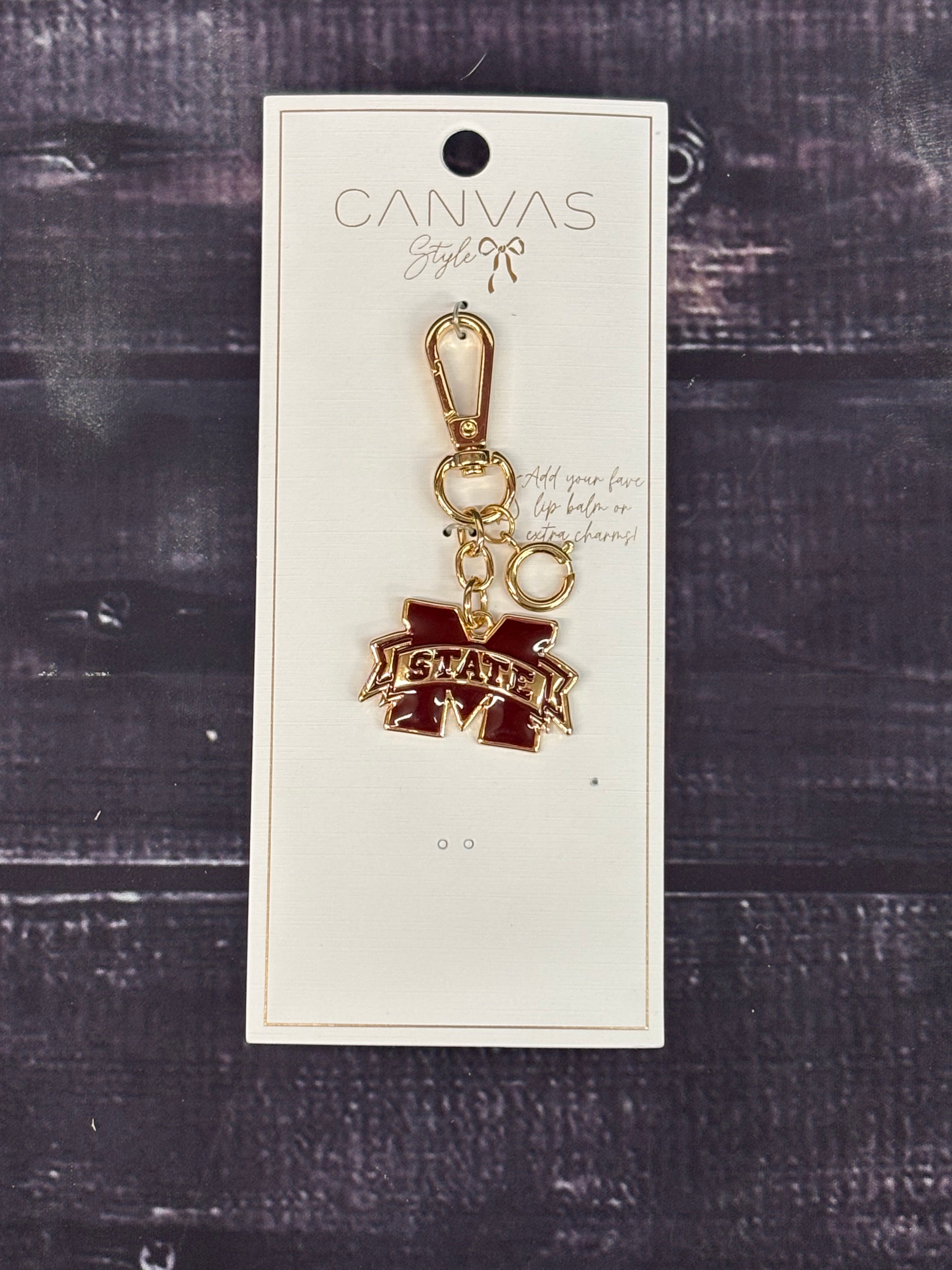 Canvas Jewelry Charm Keychain M-State