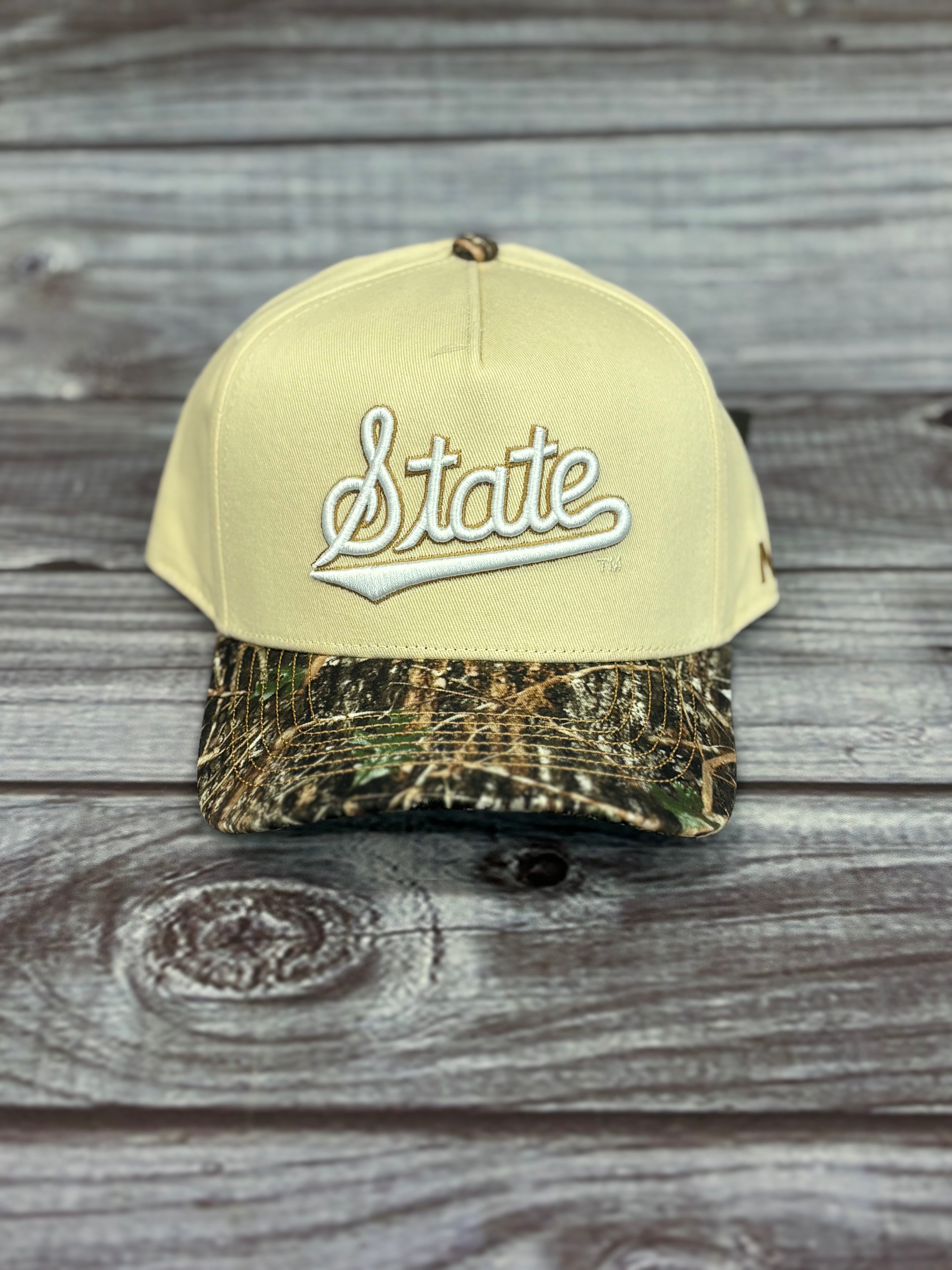 No Rivals Baseball Cap Script State Camo Bill Adjustable
