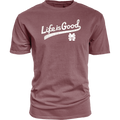 T-Shirt Short Sleeve Life Is Good Swoosh Over M-Over-S