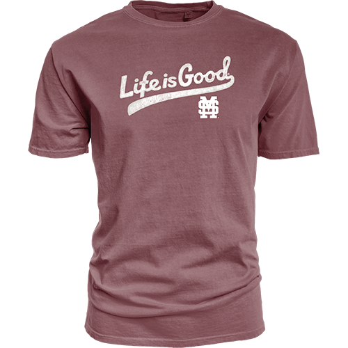 T-Shirt Short Sleeve Life Is Good Swoosh Over M-Over-S