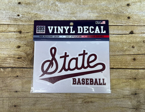 Sds Design Associates Auto Decal 6" State W Tail Over Baseball
