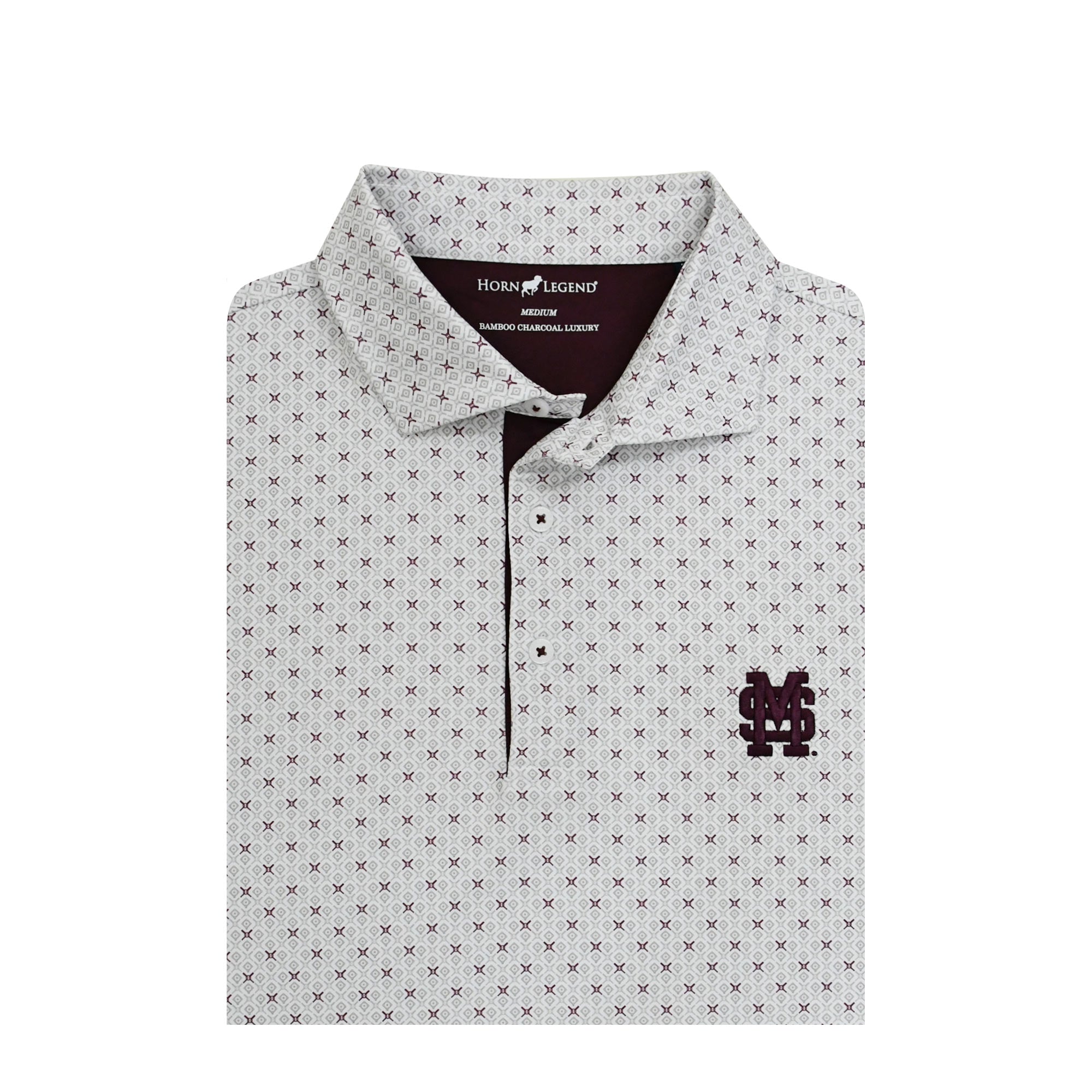 Horn Legend Polo Men's Bamboo Charcoal Bats Fields All Over M-Over-S