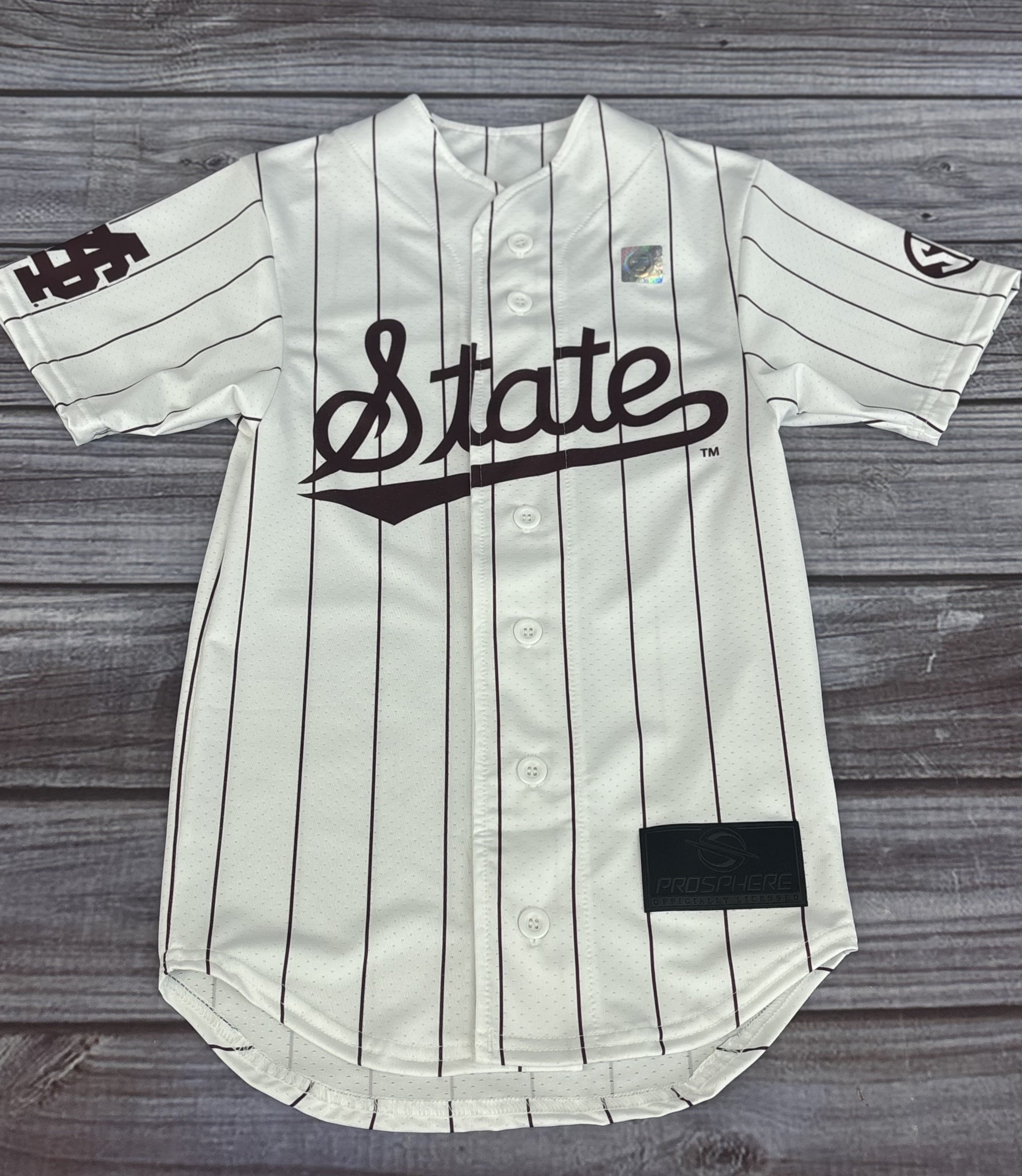 Youth Jersey Baseball Pinstripe Script State