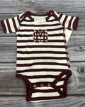 Baby Onesie Short Sleeve Striped M-over-S
