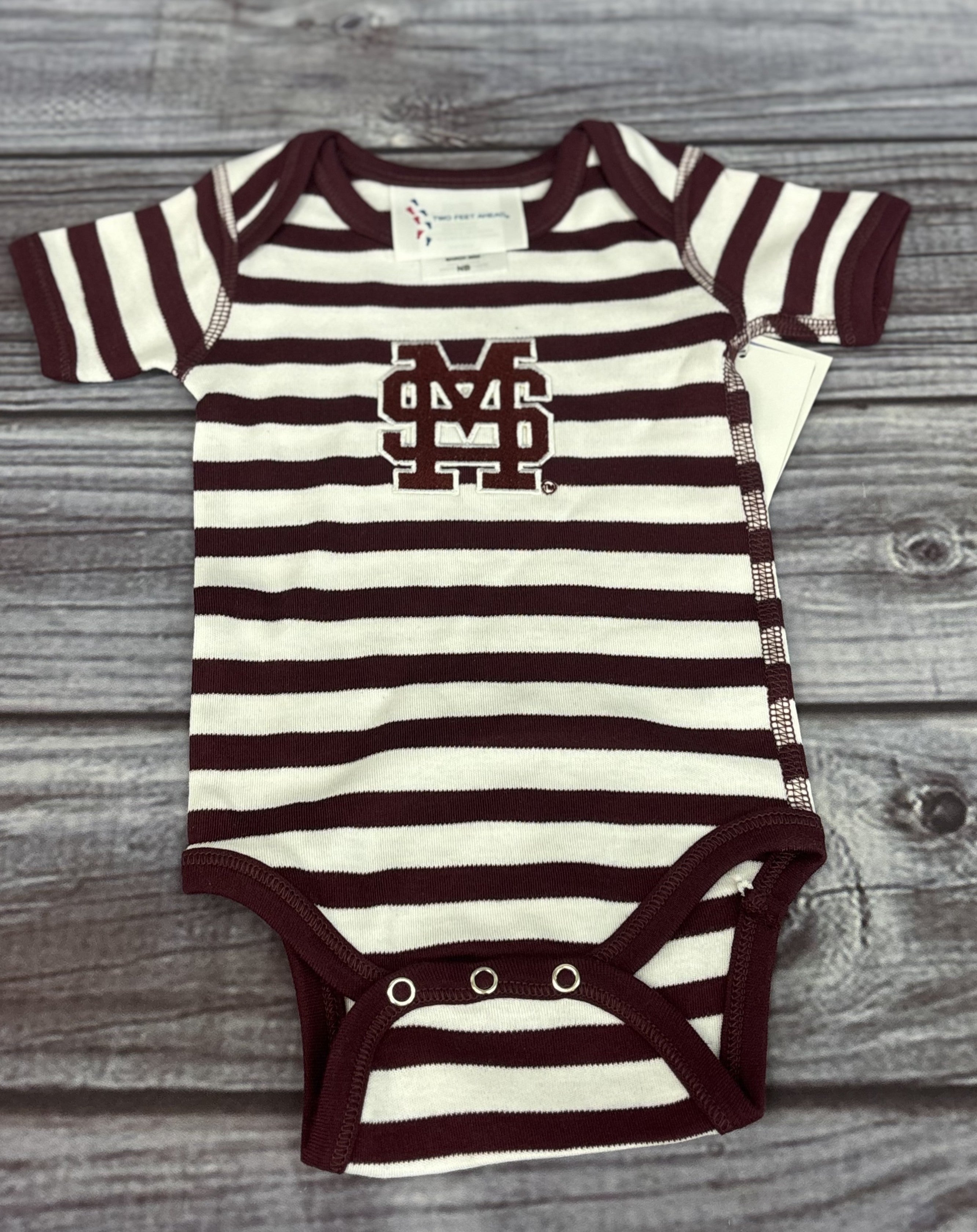 Baby Onesie Short Sleeve Striped M-over-S
