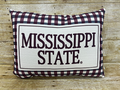 Pillow Mississippi State with Gingham Border