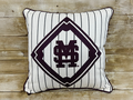 Pillow Baseball Diamond M-Over-S Pinstripe with Piping