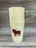 Tailgate CUPS PLong SleeveTC 8 PK FROSTED FLEX Bulldog Script State