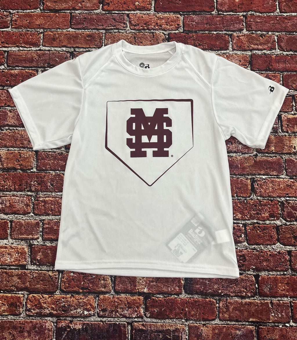 Youth T-Shirt Short Sleeve B-Core Home Plate Emblem M-Over-S