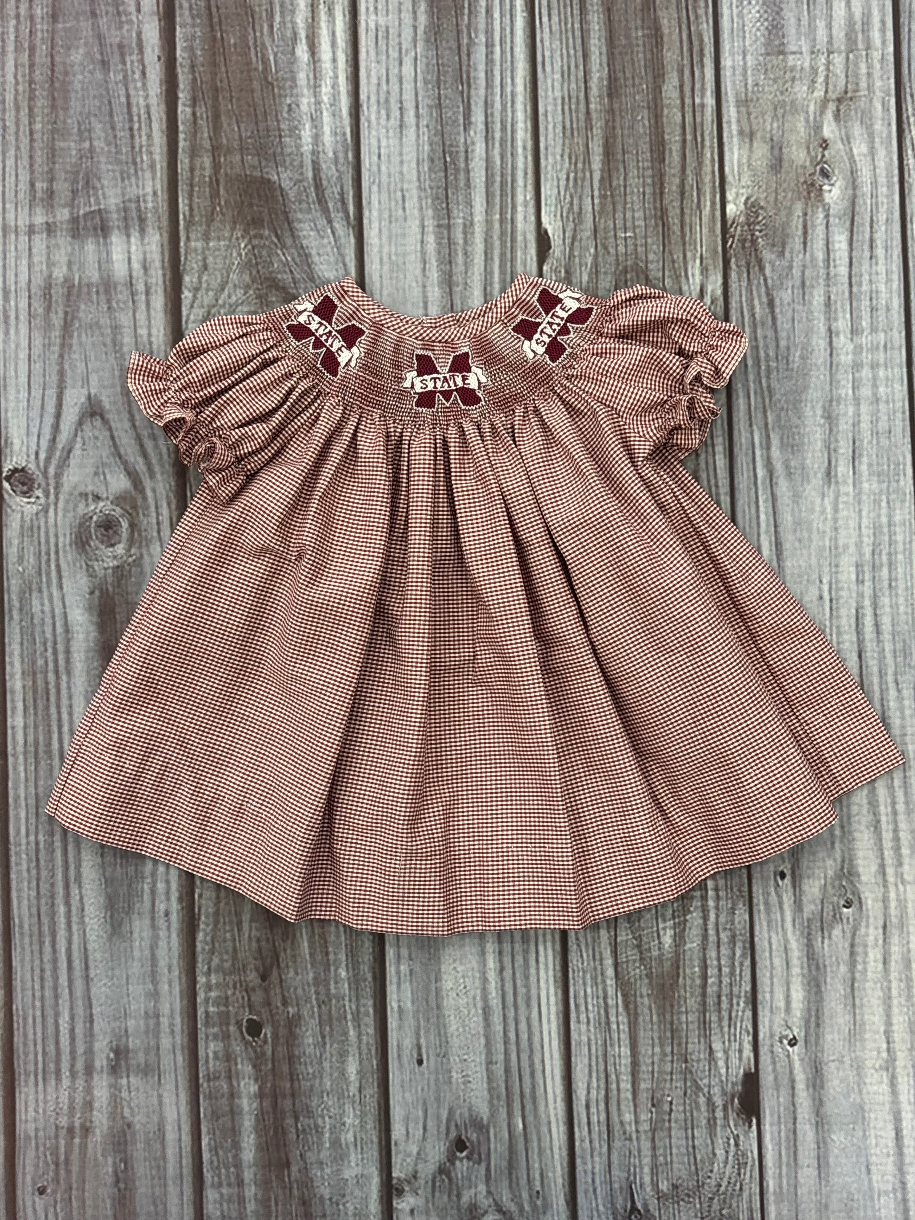 Baby Dress Smocked Gingham M-State