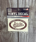 Decal Oval Mississippi State University Script State