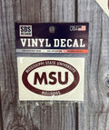 Decal Oval Mississippi State University Bulldogs