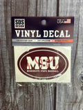 Decal Oval MSU Baseball With Baseball Laces