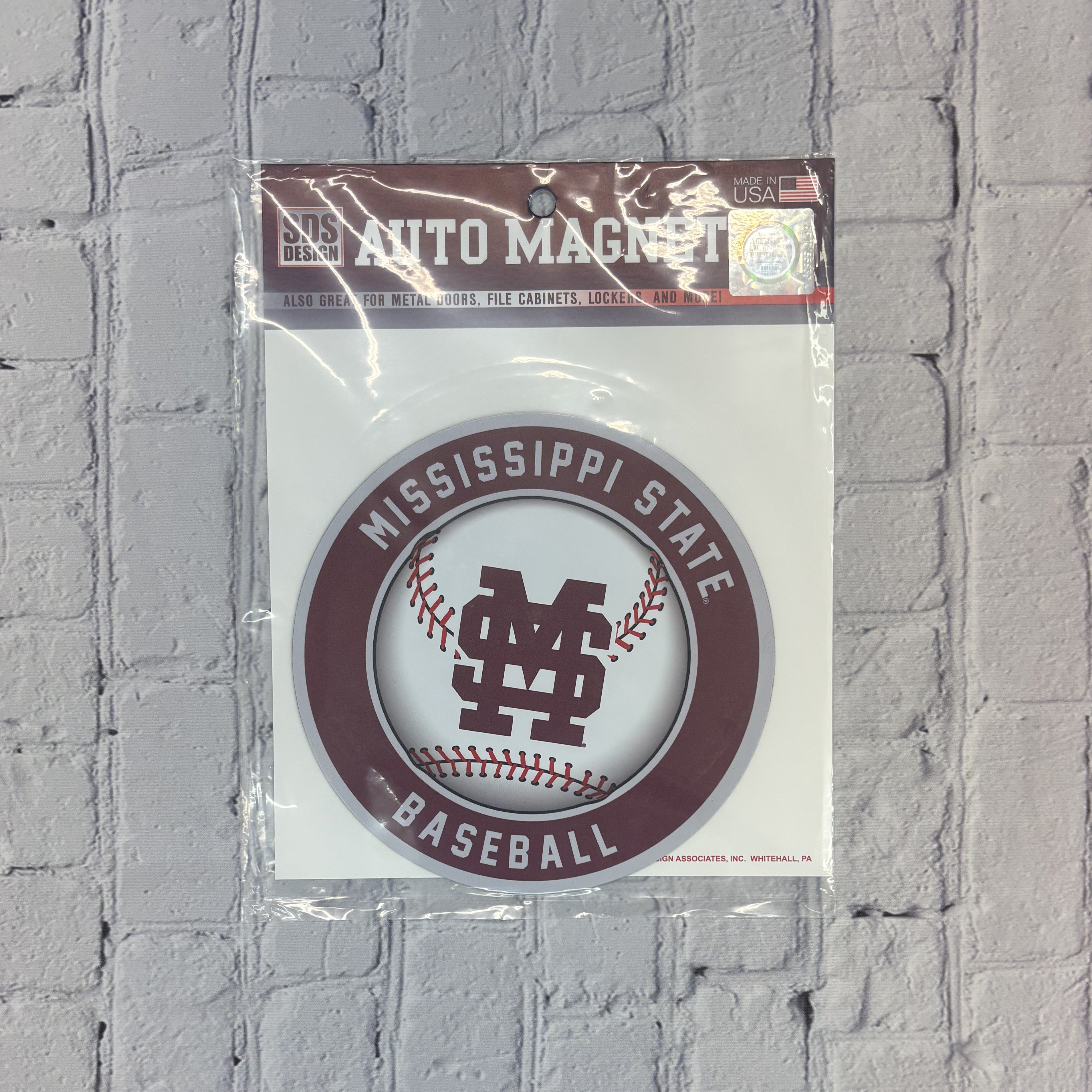 Baseball Auto Magnet M-over-S