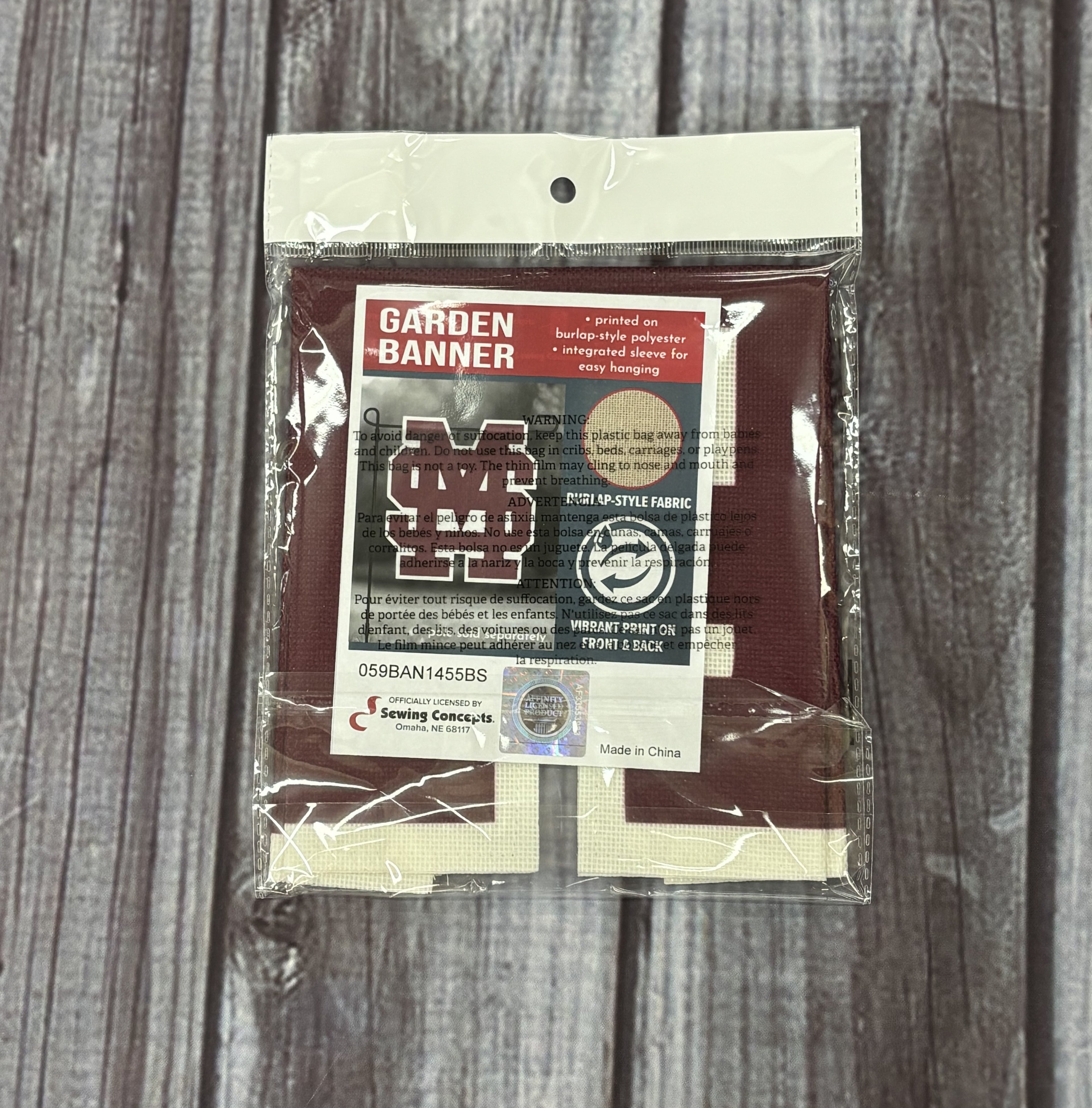 Garden Flag Burlap M-over-S Shape