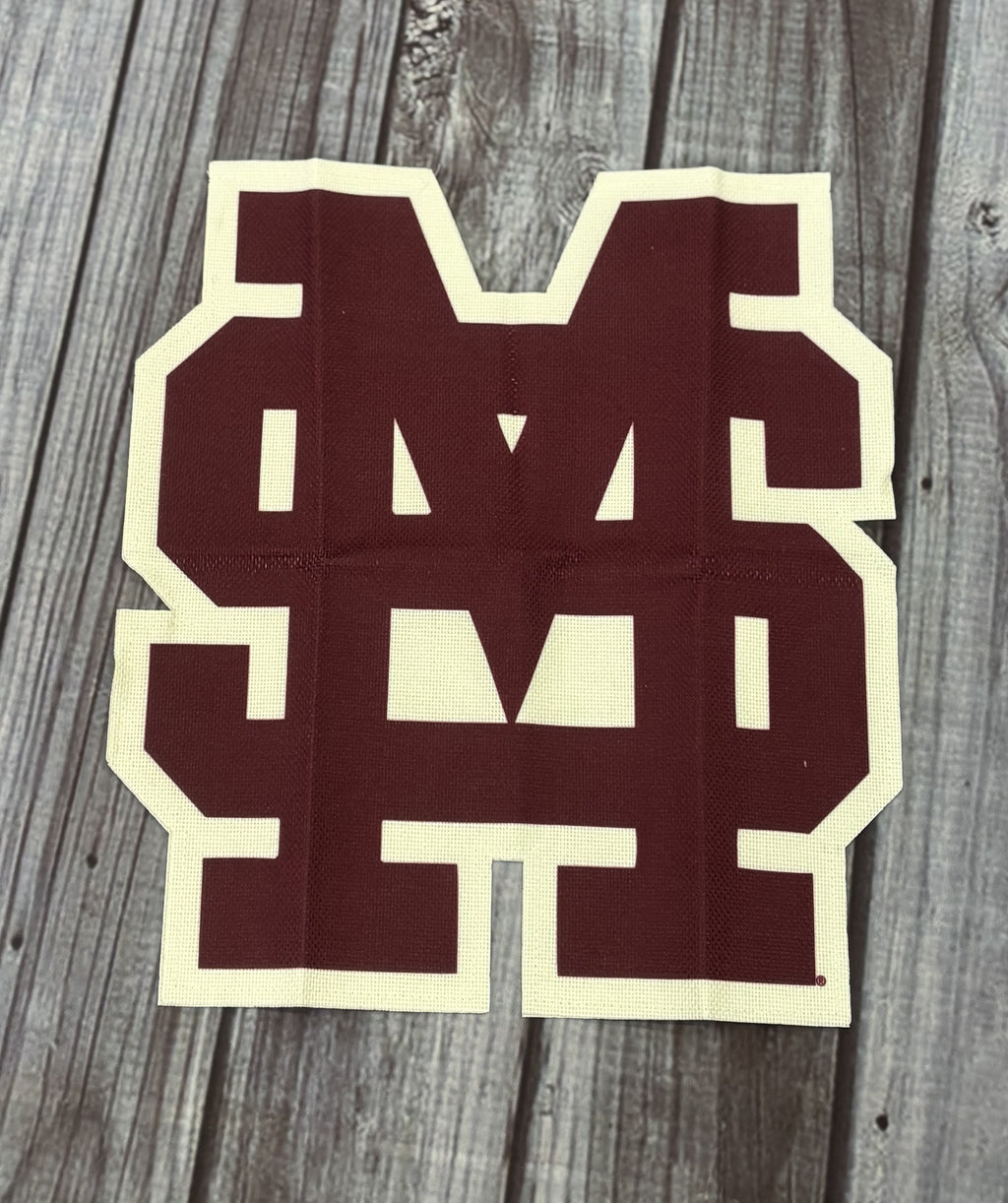 Garden Flag Burlap M-over-S Shape