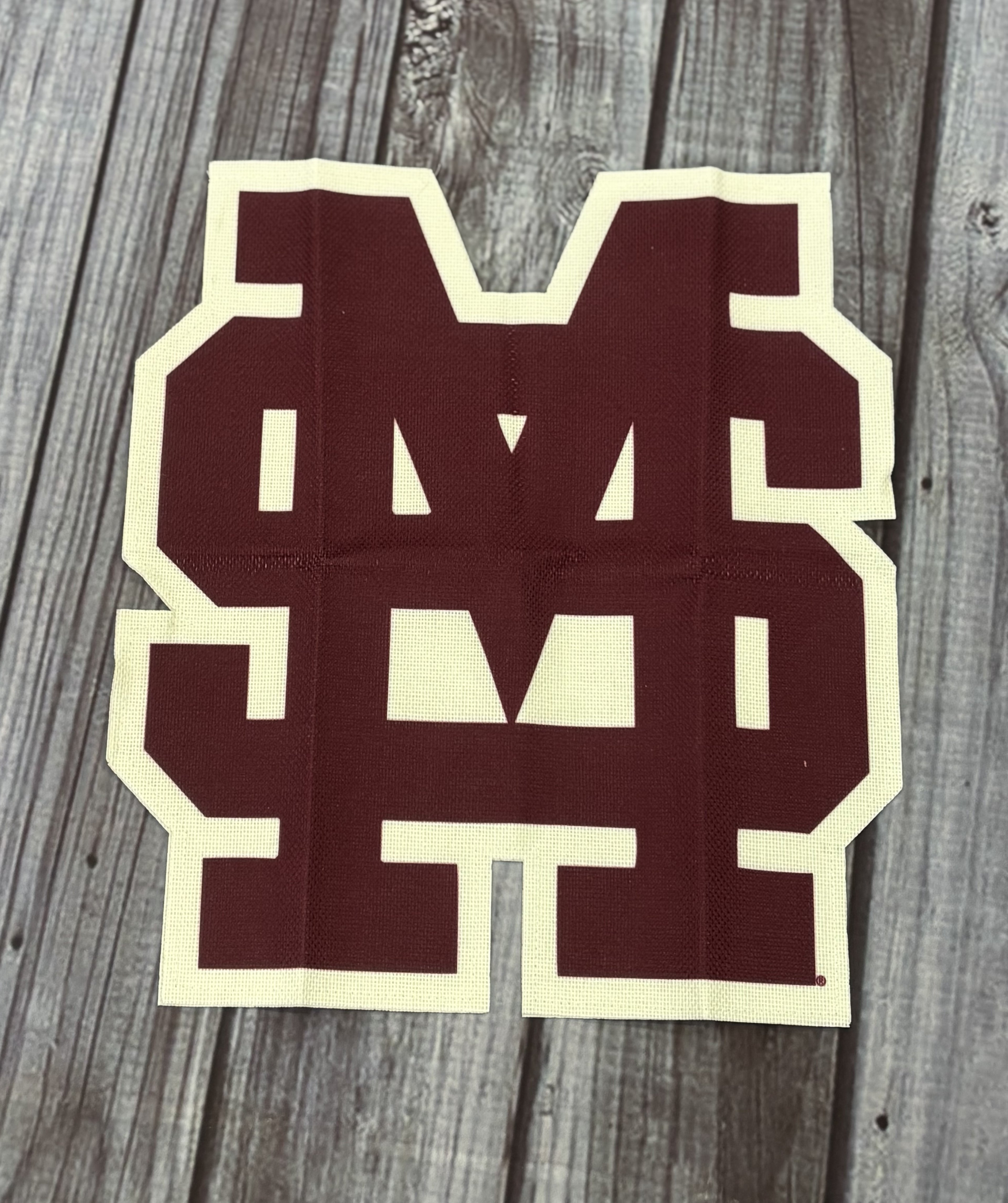 Garden Flag Burlap M-over-S Shape