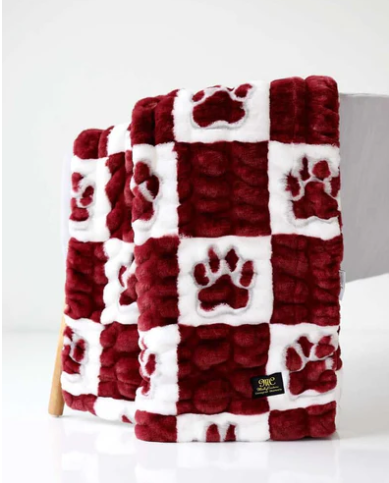 Minky Couture Hugs Blanket 50" x 60" Paw Prints