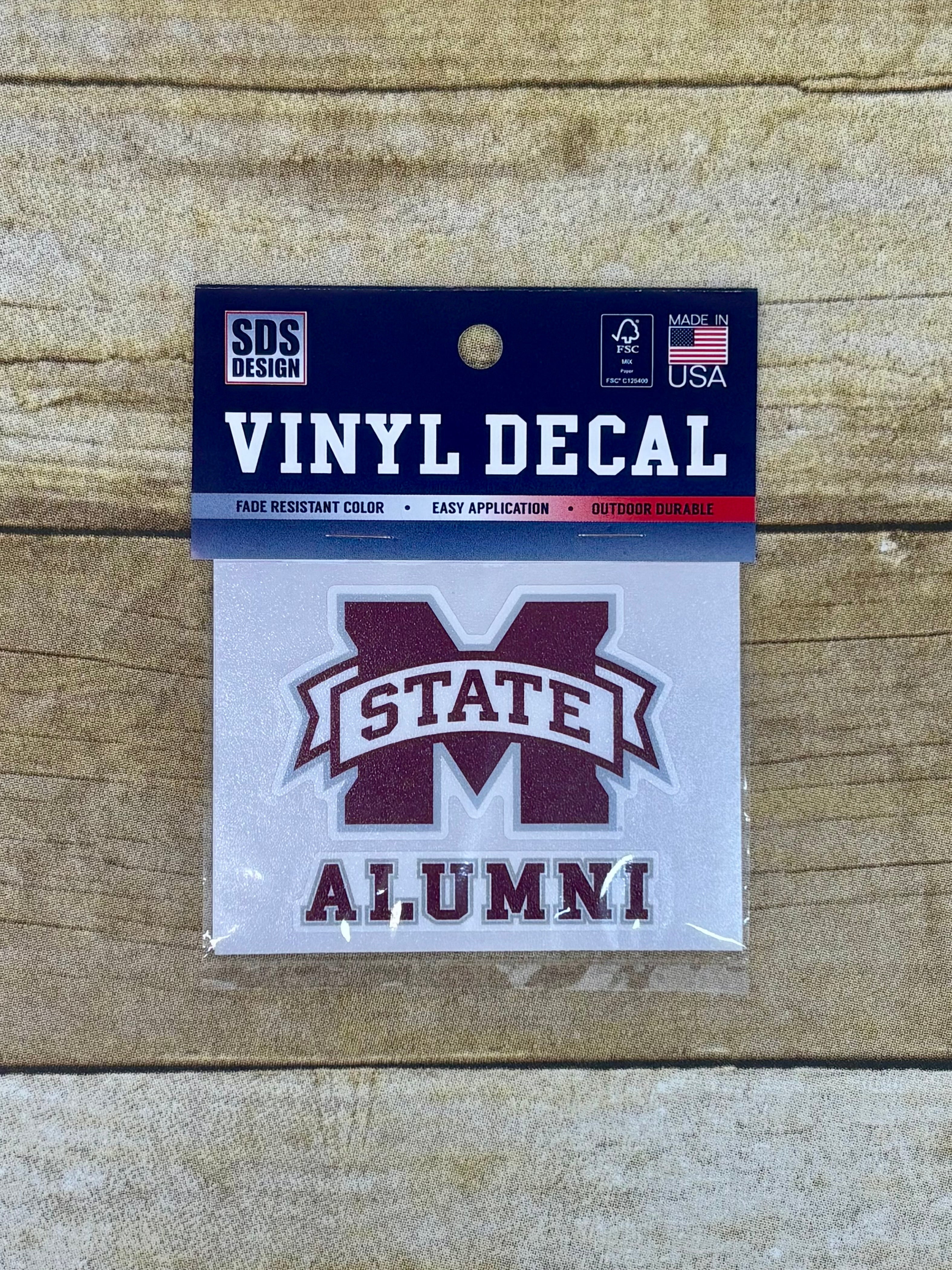 Auto Decal M-State Over Alumni