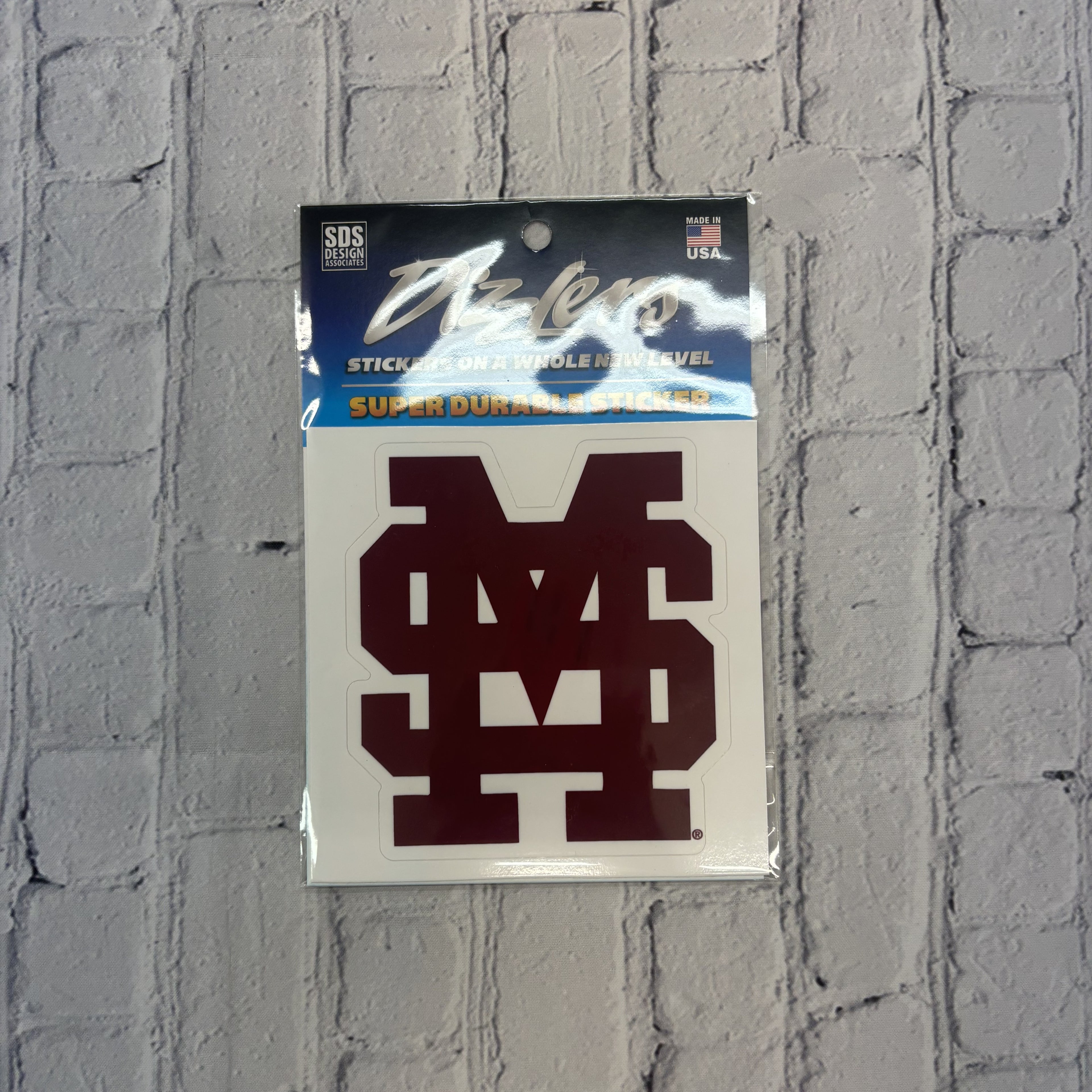Auto Decal 5" M-Over-S Maroon Durable Dizzler