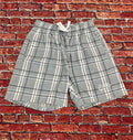Women's Shorts Flannel Plaid Script State Embroidery