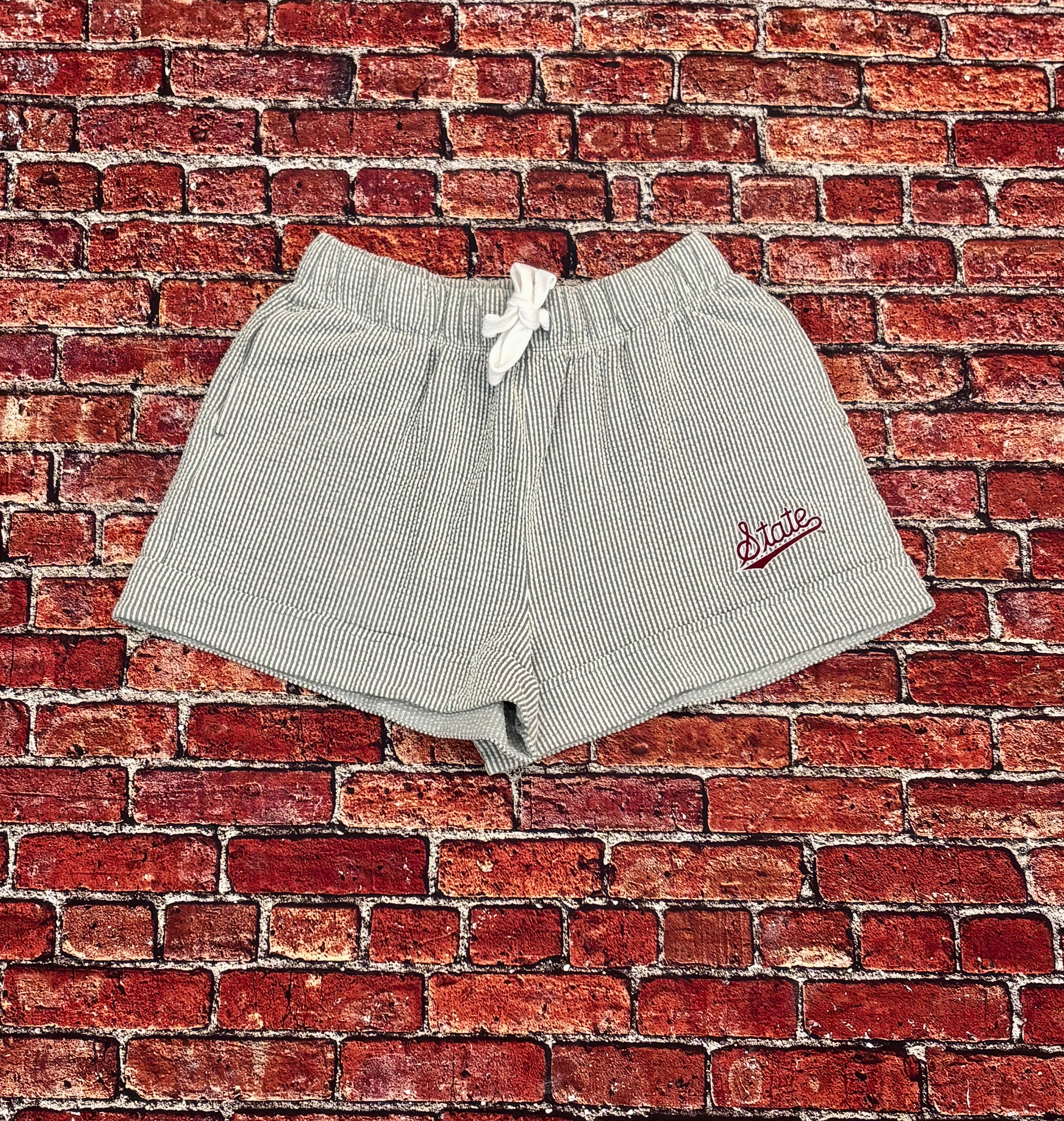 Boxercraft Women's Seersucker Shorts Drawstring Script State