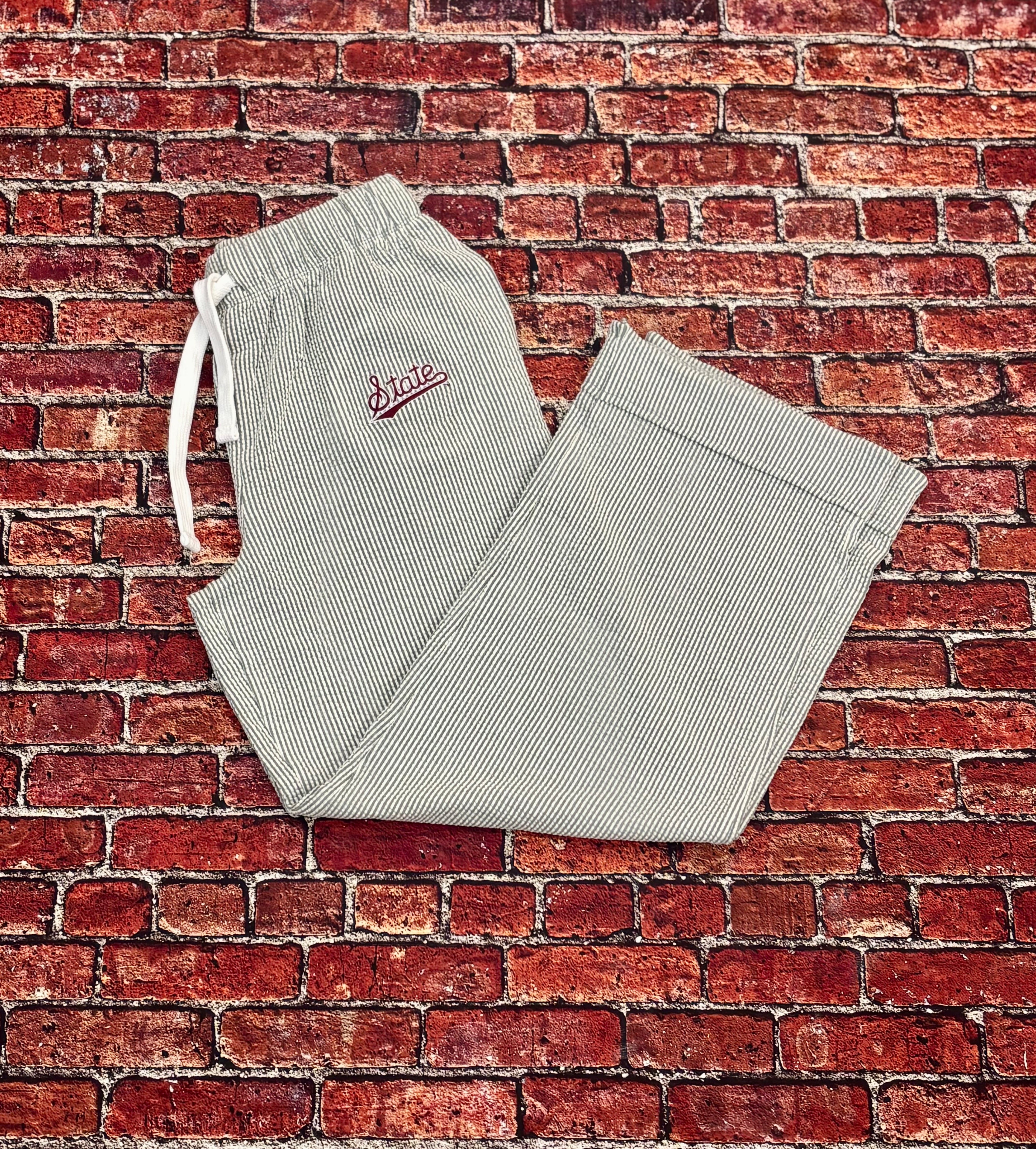 Boxercraft Women's Seersucker Pants Drawstring Script State