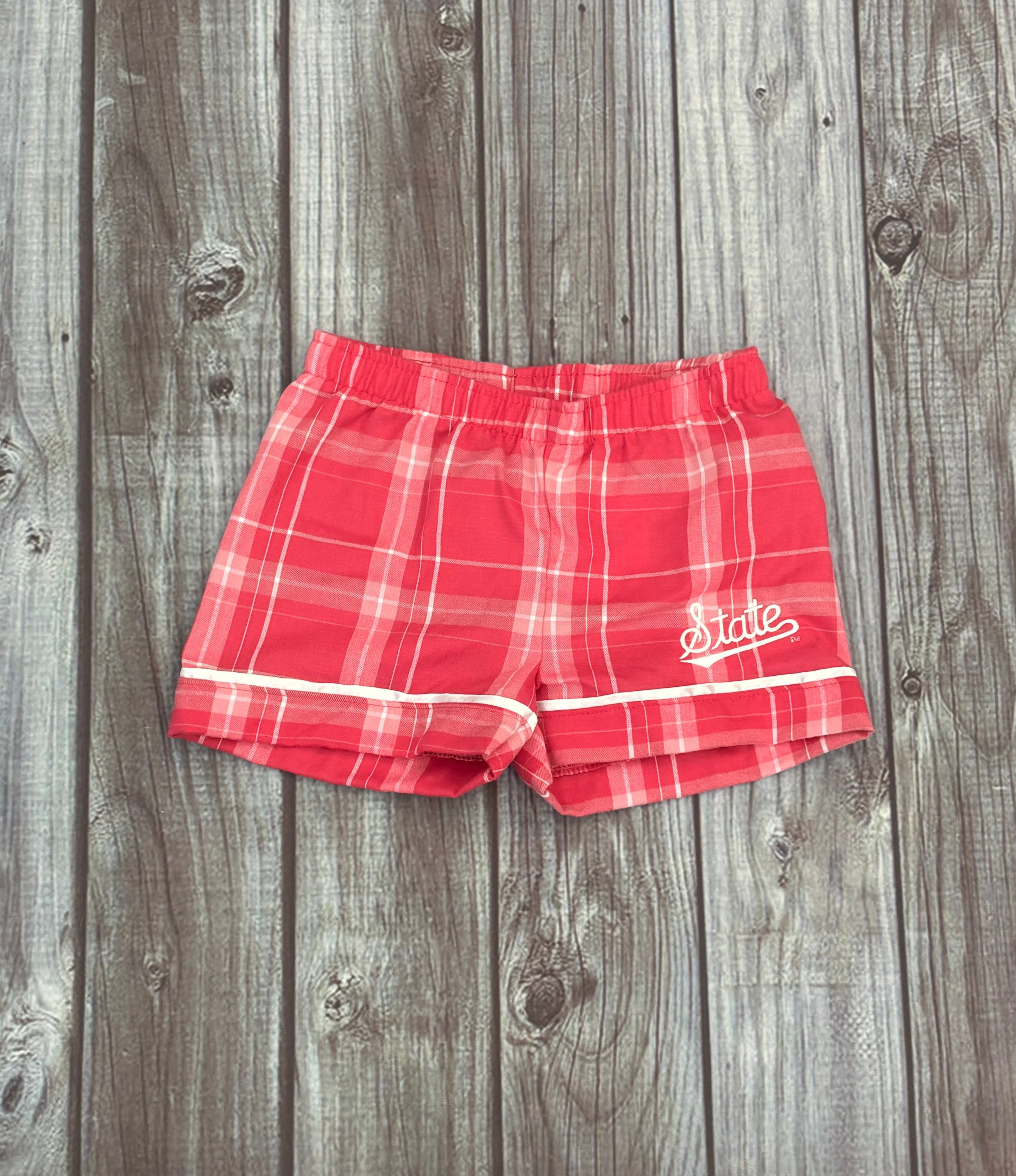 Boxercraft Youth Plaid Flannel Pajama Shorts Embroidered Script State
