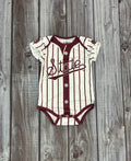 Baby Onseie Jamie Pinstripe Jersey Script State