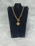 Susan Shaw Jewelry Necklace Gold Paw Intaglio Heavy Chain Toggle