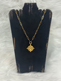 Susan Shaw Jewelry Necklace Gold Paw Medium Paperclip Chain