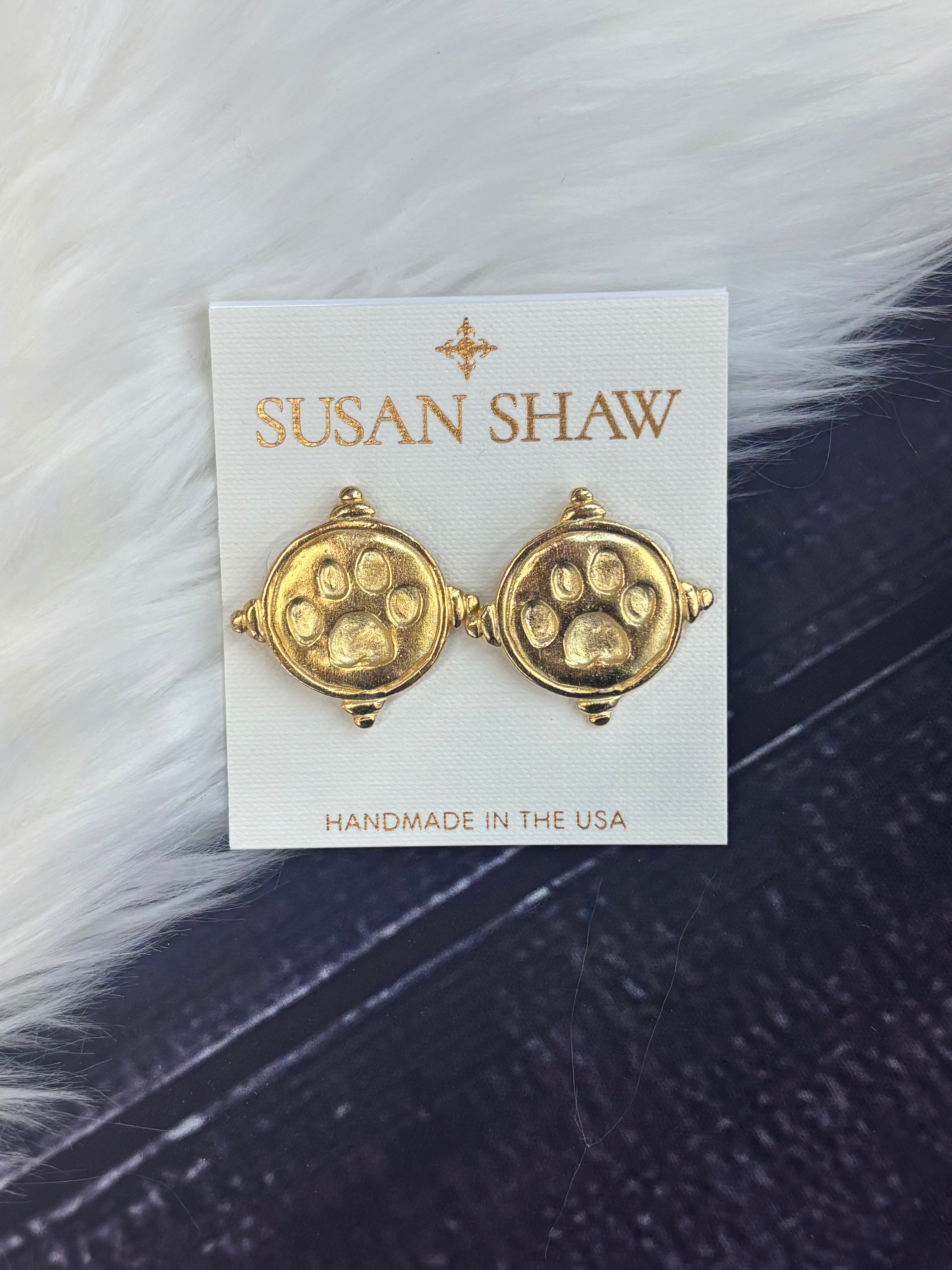 Susan Shaw Jewelry Stud Paw Print