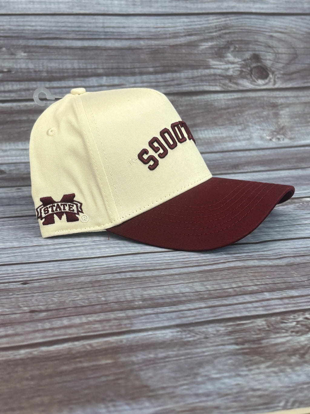 No Rivals Cap Bulldogs Block Arch Upside Down Maroon Bill