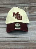 47 Brand Cap 2 Tone MSU Interlock Maroon Bill